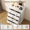 thumbnail image 3 of IDEALSOUL 5 Drawer Dresser for Bedroom, White Rustic Style Chest of Drawers, Retro Style 5 Drawer Dresser for Bedroom, Living Room, Bathroom, 3 of 13