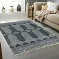 thumbnail image 2 of Casavani Black Cotton Block Printed Dhurrie Bohemian Bedroom Carpets Outdoor Rug 5x8 feet, 2 of 5