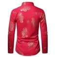 thumbnail image 2 of Mens Button Up Long Sleeve Bronzing Tops Plain Slim Fit Stretch Dress Shirts, 2 of 6