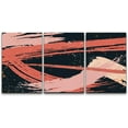thumbnail image 3 of PixonSign Canvas Print Wall Art Set Red, Pink, Orange Brushstroke Array Abstract Patterns Illustrations Modern Art Minimalist Dramatic Ultra for Living Room, Bedroom, Office - 24"x36"x3, 3 of 5