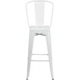 thumbnail image 5 of Commercial Grade 30" H White Metal Indoor-Outdoor Barstool with Back, 5 of 9