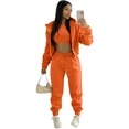 thumbnail image 1 of 3pcs Women's Clothing Set Fleece-lined Hooded Sweater &Sleeveless Tank Top & Sports Sweatpants Pants, 1 of 4