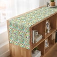 thumbnail image 6 of Boho Teal Green Flower Table Runner, Spring Watercolor Paisley Floral Leaf Washable Cotton Linen Table Runners 36 Inches Long, Dresser Scarf Runner for Nightstand/End Tables/Round Tables 13''x36'', 6 of 9