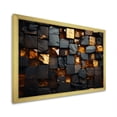 thumbnail image 2 of Designart "Abstract Geometric Grunge Gold Cubes III" Abstract Framed Wall Art Decor - Modern Gold Abstract Geometric Living Room Framed Canvas Art, 2 of 6