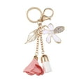 thumbnail image 4 of Milisten 1Set Key Chain For Handbag Pink Flower Tassel Key Ring Elegant Zinc Alloy Cloth, 4 of 8