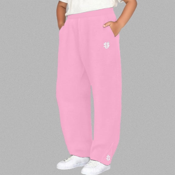 hengsof 4-15 Years Boys' Embroidered Bootcut Sweatpants Elastic Waist Trousers Trousers Children's Daily Casual Pants