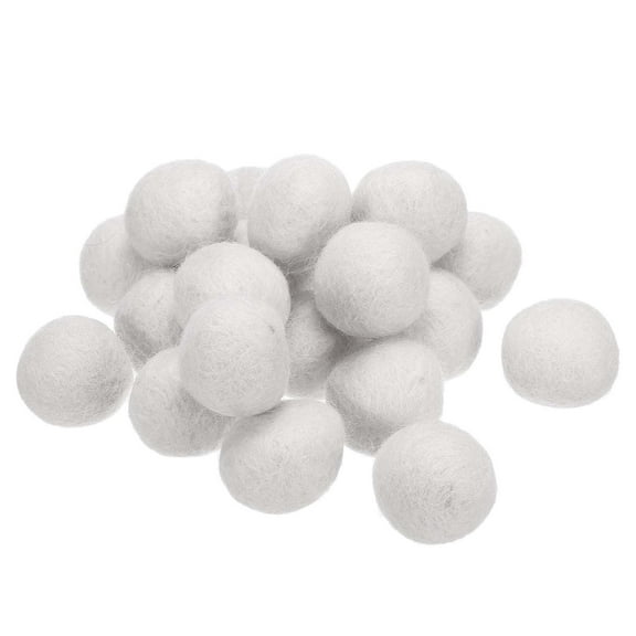 Wool Felt Balls Beads Woolen Fabric 3cm 30mm White for Home Crafts 20Pcs