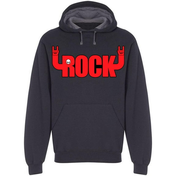 Rock Hand Signs Hoodie Men -Image by Shutterstock, Male Large