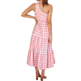 thumbnail image 5 of Liacowi Women Summer One Shoulder Dress Baggy Pleated Sleeveless Strap Flowy Ruffle Beach Party Maxi Dress, 5 of 6