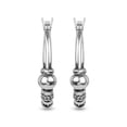 thumbnail image 4 of LeCalla 925 Sterling Silver Light-Weight Click-Top Oxidized Tribal Bali Hoop Earrings for Women and Teen 20MM, 4 of 8