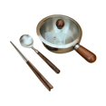 thumbnail image 1 of Cacerola de acero inoxidable con tapa para calentar , sartén multifuncional para derretir chocolate, olla plana antiadherente para calentar, 1 of 9