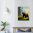 thumbnail image 3 of JRXY Bear Wall Art Framed Bear in Forest Pictures Canvas Wall Art Home Decor Ready To Hang for Living Room Bedroom Office Kitchen 12x16 in, 3 of 4