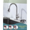 thumbnail image 2 of Wowow Brushed Nickel Kitchen Faucet with Glass Rinser, Stainless Steel Kitchen Sink Faucet and Cup Rinser Combo, 2 of 7