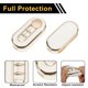 thumbnail image 4 of Funda de Llave de Auto de Silicona TPU en Tono Blanco y Dorado para Fiat 500 - Funda de Control Remoto de 3 Botones, 4 of 6
