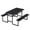 Black, variant on Ktaxon 54in Picnic Table with Umbrella Hole & Shelf Metal Frame HDPE Tabletop Plastic for Party, White