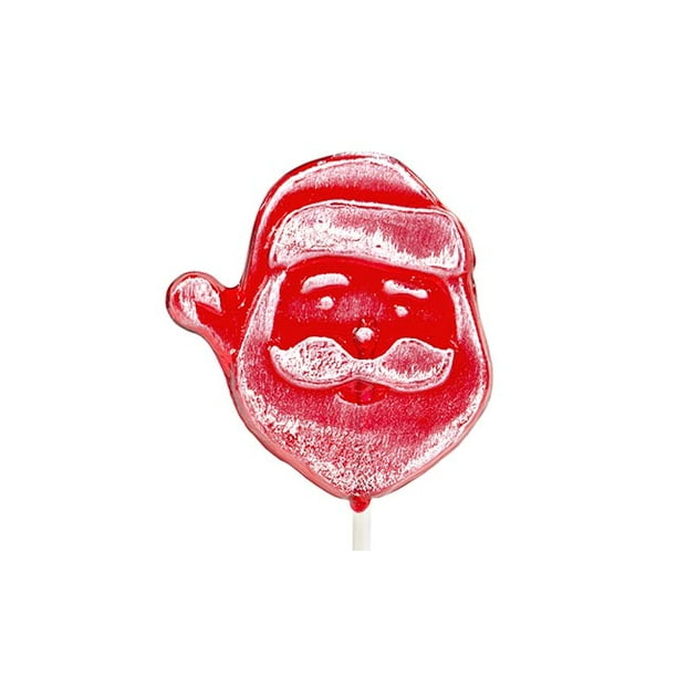 Frosted Santa Head Lollipop, 24 Count