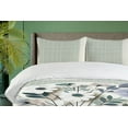 thumbnail image 2 of Ambesonne Flowers Duvet Cover Set, Modern Boho Lattice Floral, Calking, Pale Green Ivory Purple, 2 of 4