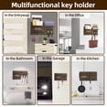 thumbnail image 5 of Key Holder for Wall, BUSATIA Mail Organizer Wall Mount with Double Key Hook and Mail Holder, Designer Key Rack Suitable for Entryway, Hallway, Bedroom, Living Room and Office, Tan, 5 of 6