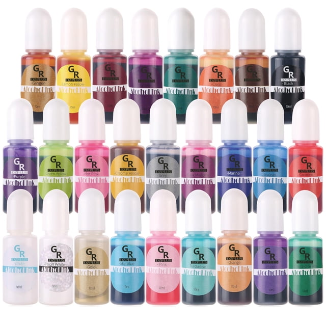 Set de tintas al alcohol GR DZPLUS de 26 colores, 10 ml cada una