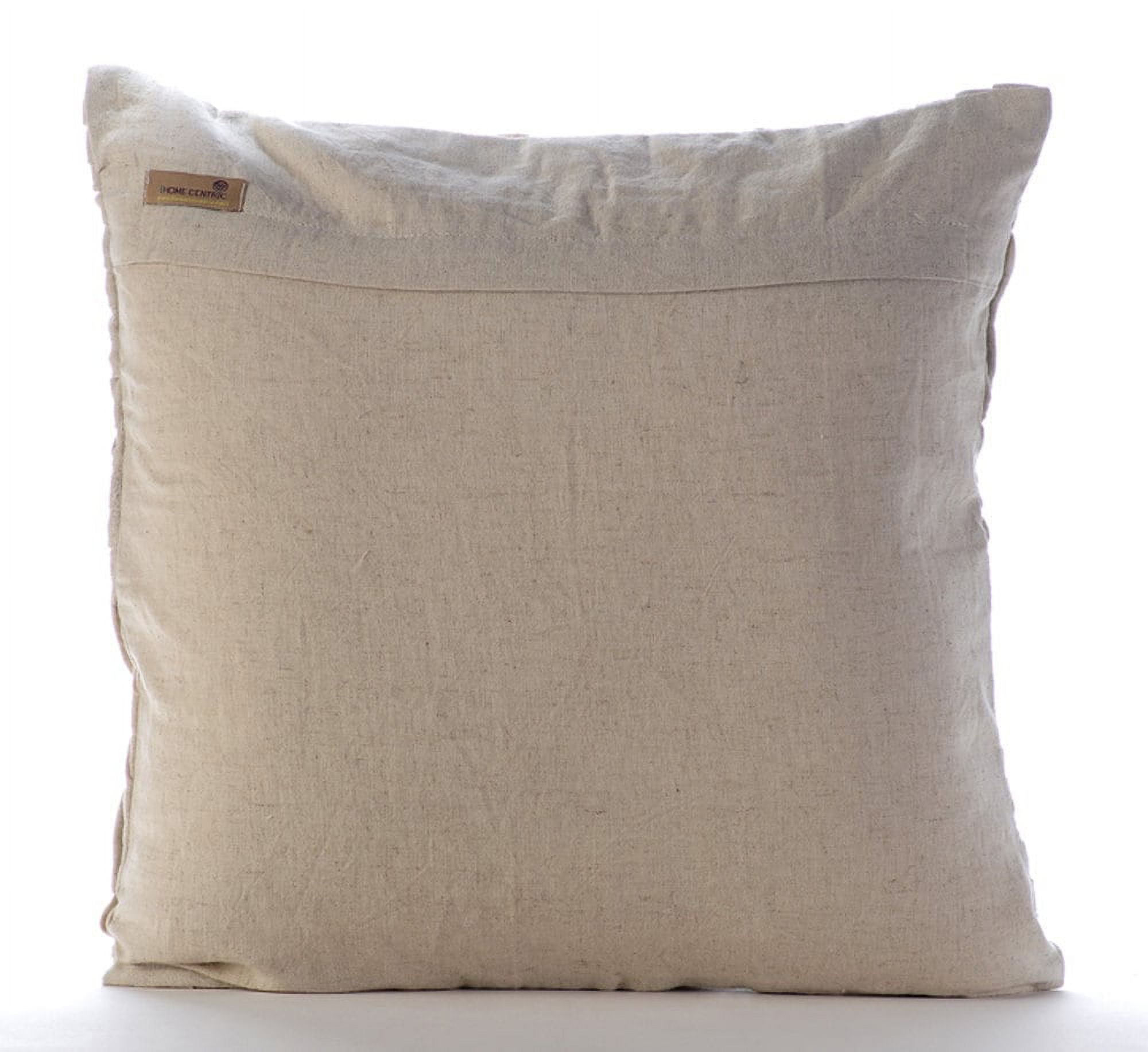 The HomeCentric Cushion Covers Ecru Pillow Cover Zardozi Sequins Ethnic Sparkly Glitter Pillow Cover Pack of 2 18x18 inch (45x45 cm) Cushion Cover Square Cotton Linen Pillow Cover Floral - Gold Charm