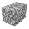 thumbnail image 1 of Floral Dog Crate Cover, Garden Spring Blossom Themed Ornamental Flowers Plants Twigs Branches Pattern, Easy to Use Pet Kennel Cover for Medium Large Dogs, 35" x 23" x 27", Grey and White, by Ambesonne, 1 of 6