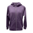 thumbnail image 4 of ZHOUCHANKIDS At-Home Workouts Women's Hoodie Women's Fashion Zipper Hoodie Sweatshirt for Autumn and Winter with Pocket Versatile Comfortable Purple M, 4 of 6