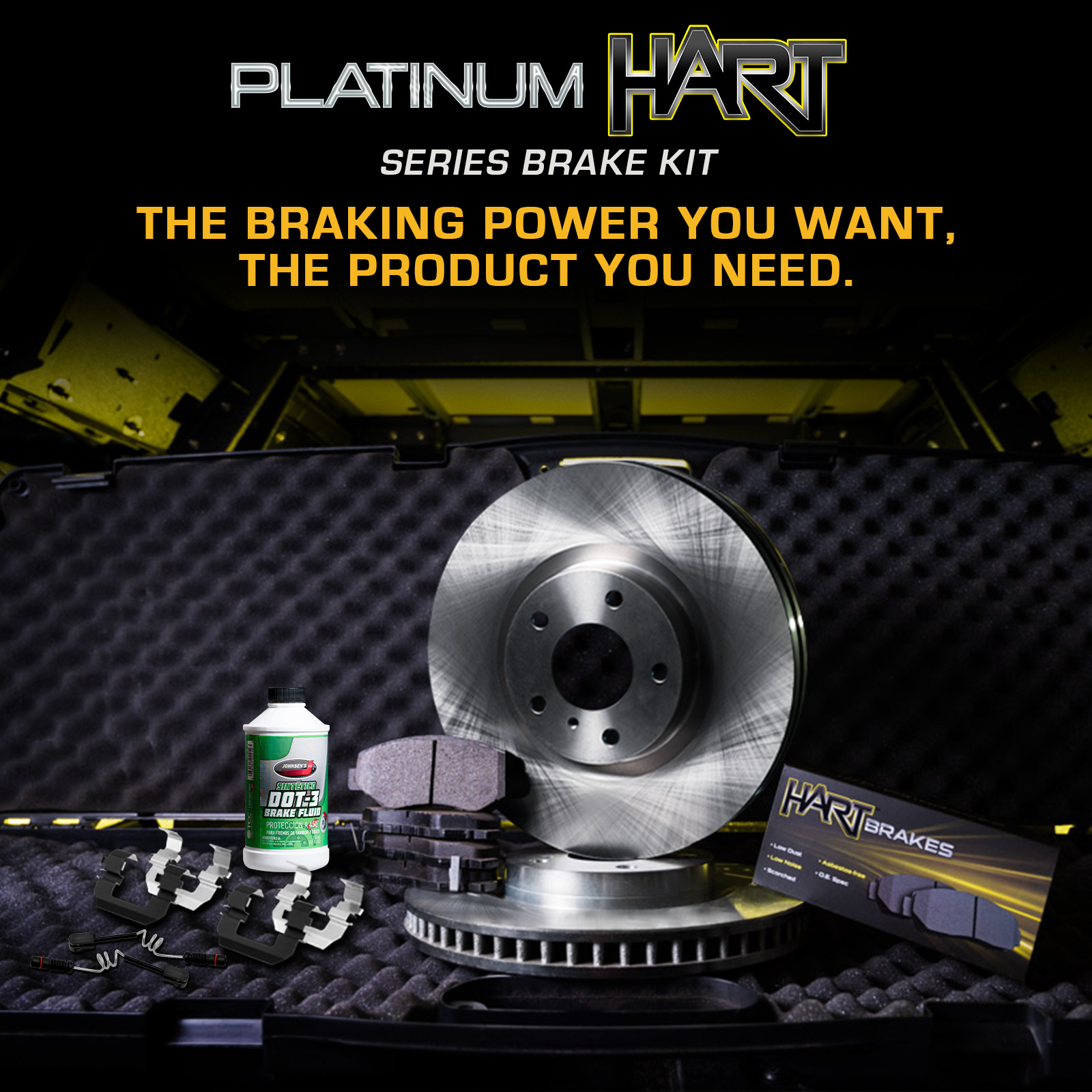 Hart Brakes Rear Brakes and Rotors Kit |Rear Brake Pads| Brake