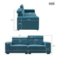 thumbnail image 5 of 87*34.2" 2-Seater Sectional Sofa Couch with Multi-Angle Adjustable Headrest, Spacious and Comfortable Velvet Loveseat for Living Room,Studios, Salon, 5 of 9