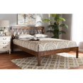 thumbnail image 6 of Baxton Studio Malene Mid-Century Modern Walnut Finished Wood Queen Size Platform Bed, 6 of 7