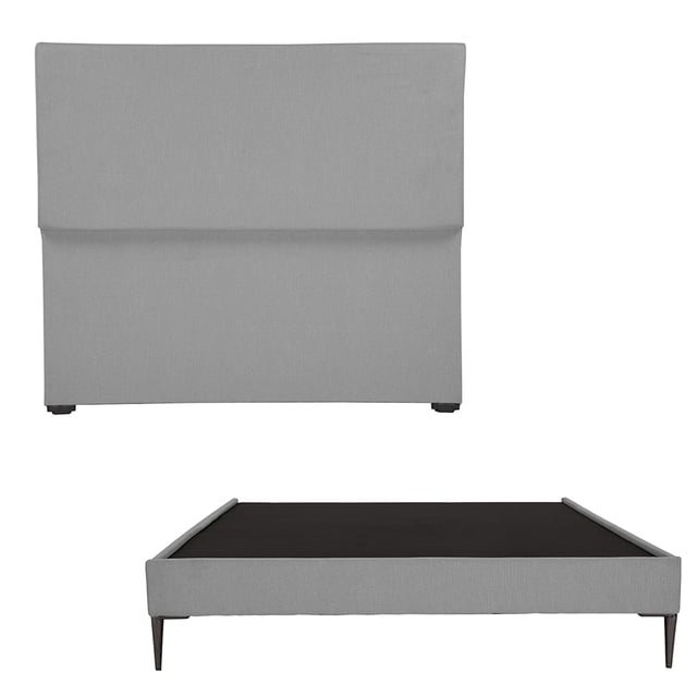 Base Cama Slim Dicasa Cabecera Matrimonial Myko Gris