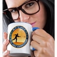 thumbnail image 2 of 3drose, Disc Golf Competition in It to Win It with Frisbee Disc Golf Player Throwing a Shot, 11oz Two-tone Blue Mug, 2 of 6