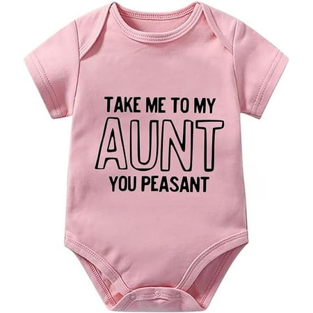 

Take Me To My Aunt You Peasant Infant Boy Romper Long Sleeve White Baby Romper