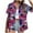 Blue, variant on jjayotai Womens Plus Size Tops Clearance,Women's Hawaiian Button-up Shirt Casual Short Sleeve Floral Tropical Print Summer Shirt