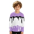 thumbnail image 4 of RTKFRFLM Boys Long Sleeve Swim Shirt Ice Cream Print Rash Guard UV Sun Protection Athletic Bathing Suit Top Kids, 4 of 4