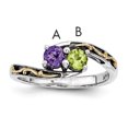 thumbnail image 1 of Sterling Silver & 14k Two-stone Mother's Ring Mounting Size 10, 1 of 1