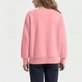 thumbnail image 6 of Miluxas Girls Sherpa Lined Sweatshirts Casual Crewneck Cute Fleece Pullover Long Sleeve thermal Shirts Pink 3-4Years, 6 of 6