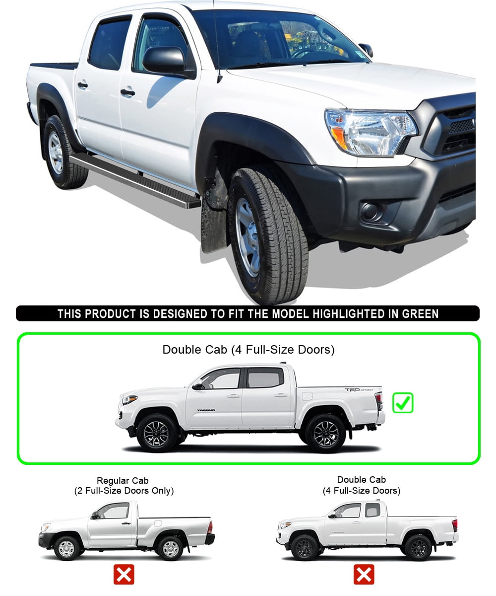 APS Running Boards 5 inches Compatible with Toyota Tacoma 2005-2023 Double Crew Cab 304 Stainless Steel (Nerf Bars Side Steps Side Bars)