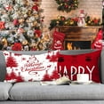 thumbnail image 5 of Christmas Pillow Covers 12x20 Set of 4 Farmhouse Christmas Decorations Happy Holidays Holly Jolly Snowflake Merry Christmas Decor Pillow Cover Cushion Case for Couch Sofa(Red), 5 of 6