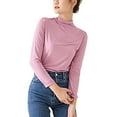 thumbnail image 4 of Long Sleeve Shirts For Women Casual Solid Fitted Turtleneck Sweater Top Womens Long Sleeve Tops, 4 of 7