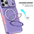 thumbnail image 3 of for iPhone 17 Pro Case with Camera Sliding Cover, [Compatible with MagSafe] with Magnetic Ring Kickstand, Military Grade Heavy Duty Protection Phone Case for iPhone 17 Pro, Purple, 3 of 5
