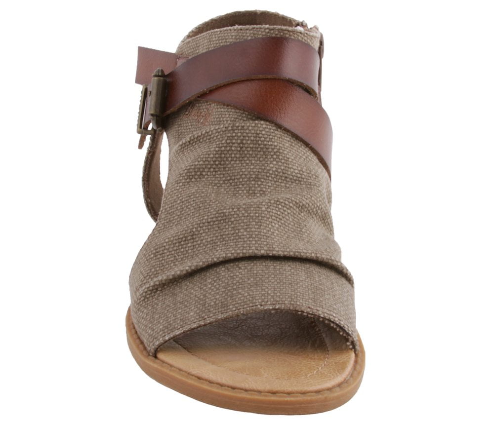Blowfish Womens Balla Gladiator Sandal Brown Rancher Canvas 7.5