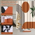 thumbnail image 4 of Dznils Abstract Boho Fabric Shower Curtain and Rug Set, 16pc Modern Bathroom Sets, Camel, 72" x 72", 4 of 9