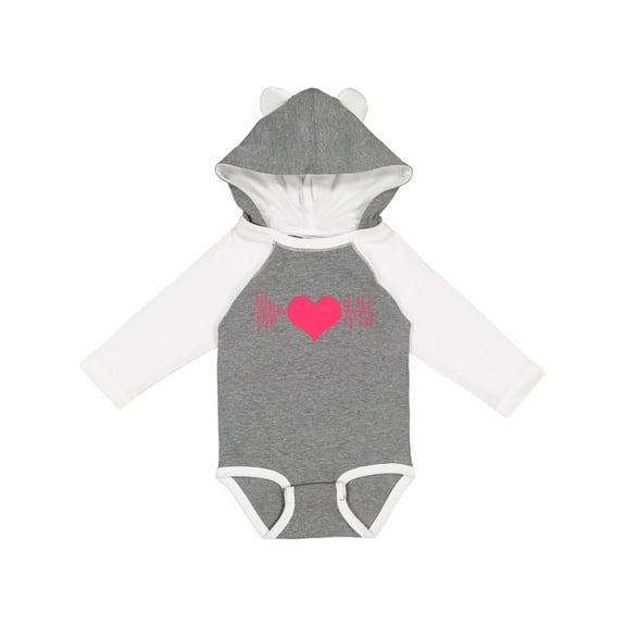 Inktastic heart monitor Valentines Day Boys or Girls Long Sleeve Baby Bodysuit
