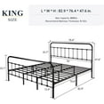 thumbnail image 4 of Allewie King Size Metal Platform Bed Frame with Victorian Style Wrought Iron-Art Headboard/Footboard, Black, 4 of 9