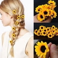 thumbnail image 3 of KAKOWELY 10 horquillas de girasol para el pelo, elegantes accesorios para el cabello para damas de honor., 3 of 5