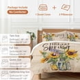 thumbnail image 6 of 3 Piece Sunflower Duvet Cover Set Queen Size, Microfiber Comforter/Quilt Cover with Corner Ties and 2 Pillowcases, Spring Floral Summer Botanical Farmhouse All Season Soft Bedding with Zipper Closure, 6 of 8