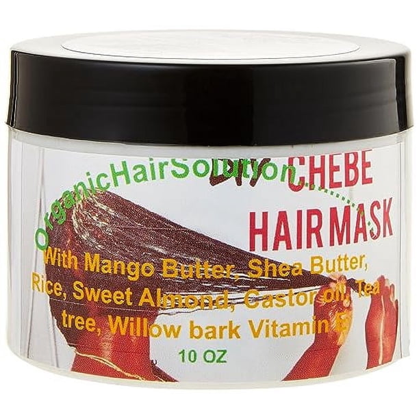 CHEBE MABE MASK y acondicionador de licencia: con aceite de ricino: mantequilla de mango para el cuero cabelludo y el cabello para el cabello más fuerte y más grueso (10 oz)