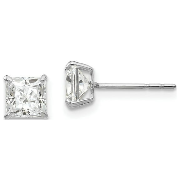 FJC Finejewelers 14 kt White Gold Stud Madi K Square CZ Post Earrings 5 mm x 5 mm