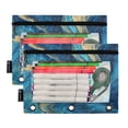 thumbnail image 2 of 2 Pack Flip Folders with Clear PVC Window Binder Pouches 3-Ring Binder Organizer for Office & Home Blue and Gold Ocean, 2 of 6