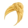 thumbnail image 2 of Turban 2 Layers Knot Muslim Hijab Stylish Spiral Cover Beanie Wide Head Wrap Fashion Caps Bonnet Styling Accessories Yellow, 2 of 7